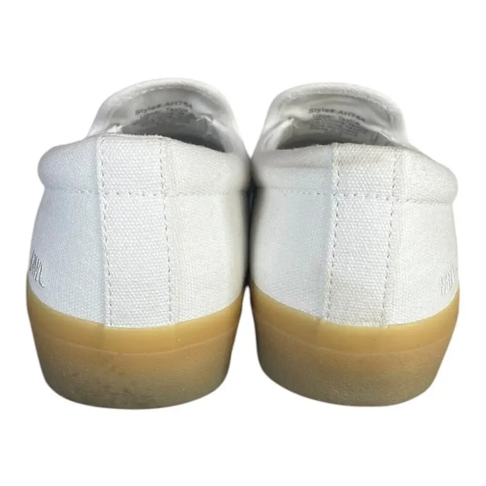 Madewell Unisex Sidewalk Slip On Sneakers In Recycled Canvas With Gum Bottoms